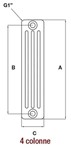 RADIATORE 4 COLONNE h.292 x i.235 w.43 ;  COMBY BIANCO