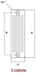 RADIATORE 5 COLONNE h.292 x i.235 w.54 ;  COMBY BIANCO