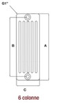 RADIATORE 6 COLONNE h.292 x i.235 w.63 ;  COMBY BIANCO