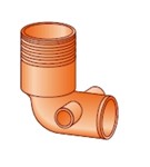 CURVA WC ARANCIO 2 ATTACCHI DN 40;  WCL 240