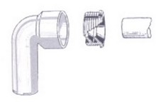 CURVA TECNICA C/MORSETTO DN 32/46 x 24-32 ;  VS0518003 - VS0330001