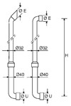 TUBO DI CACCIATA 90 DN 32 ;  VS0335003