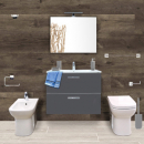 BAGNO COMPLETO"VITRAMIA" CM 80 ANTRACITE S20 + SOLID