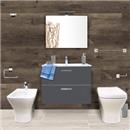 BAGNO COMPLETO"VITRAMIA" CM 80 ANTRACITE MIA SQUARE + SOLID