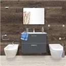 BAGNO COMPLETO"VITRAMIA" CM 80 GOLDEN OAK MIA ROUND + SOLID