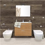 BAGNO COMPLETO"VITRAMIA" CM 80 GOLDEN OAK MIA ROUND SOSPESA + SOLID